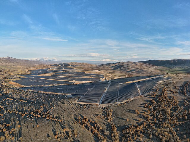 The Kozani solar park stretches to the horizon.