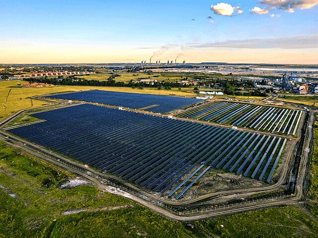 Solar plant at Pan African Resources Mine designed and constructed by JUWI