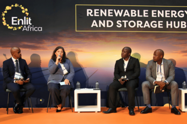 Beth from JUWI sits on a panel at Enlit Africa